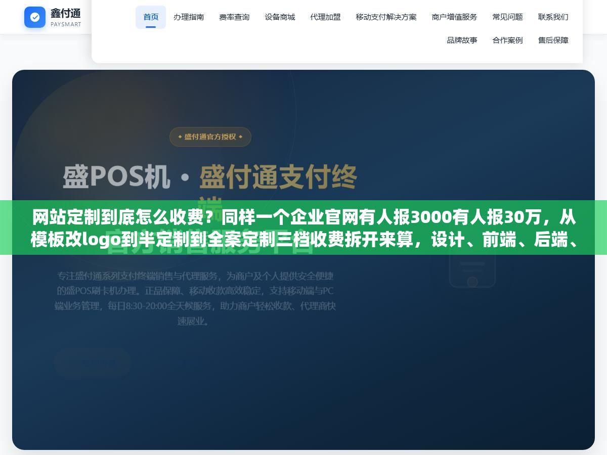 3 - 网站定制到底怎么收费？同样一个企业官网有人报3000有人报30万，从模板改logo到半定制到全案定制三档收费拆开来算，设计、前端、后端、服务器、域名、维护每一项大概多少钱才算合理 - UC建站系统