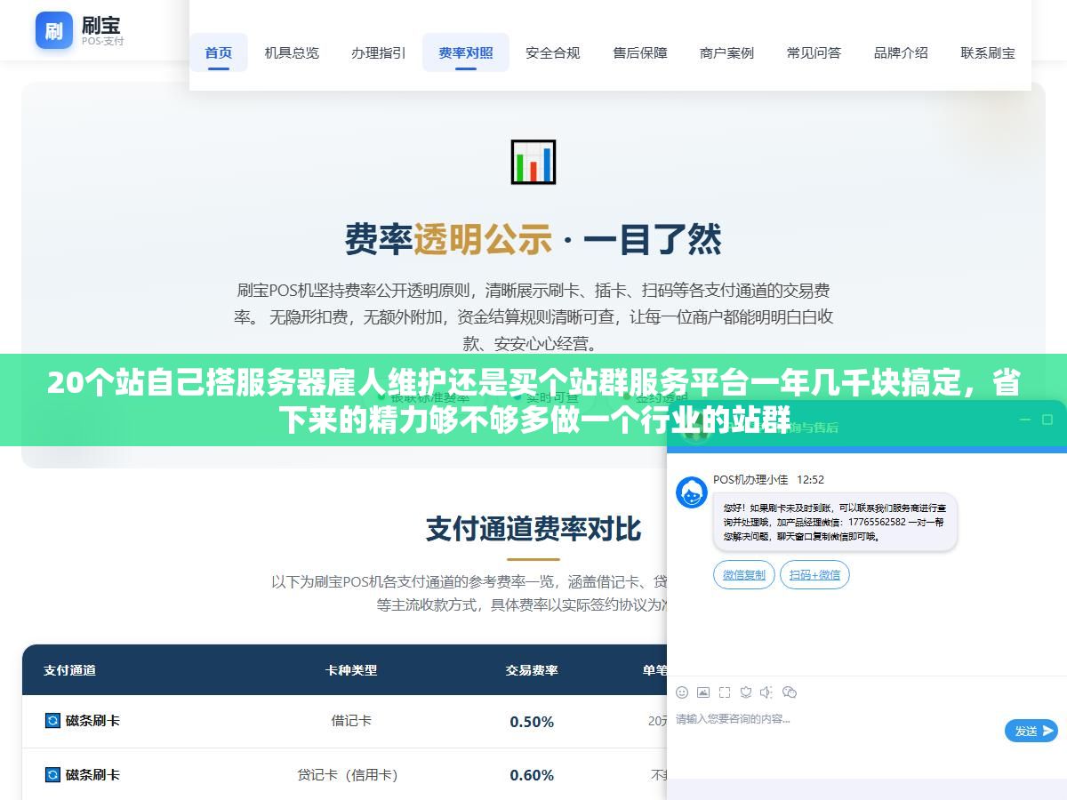 20个站自己搭服务器雇人维护还是买个站群服务平台一年几千块搞定,省下来的精力够不够多做一个行业的站群 1 - 20个站自己搭服务器雇人维护还是买个站群服务平台一年几千块搞定,省下来的精力够不够多做一个行业的站群 - UC建站系统