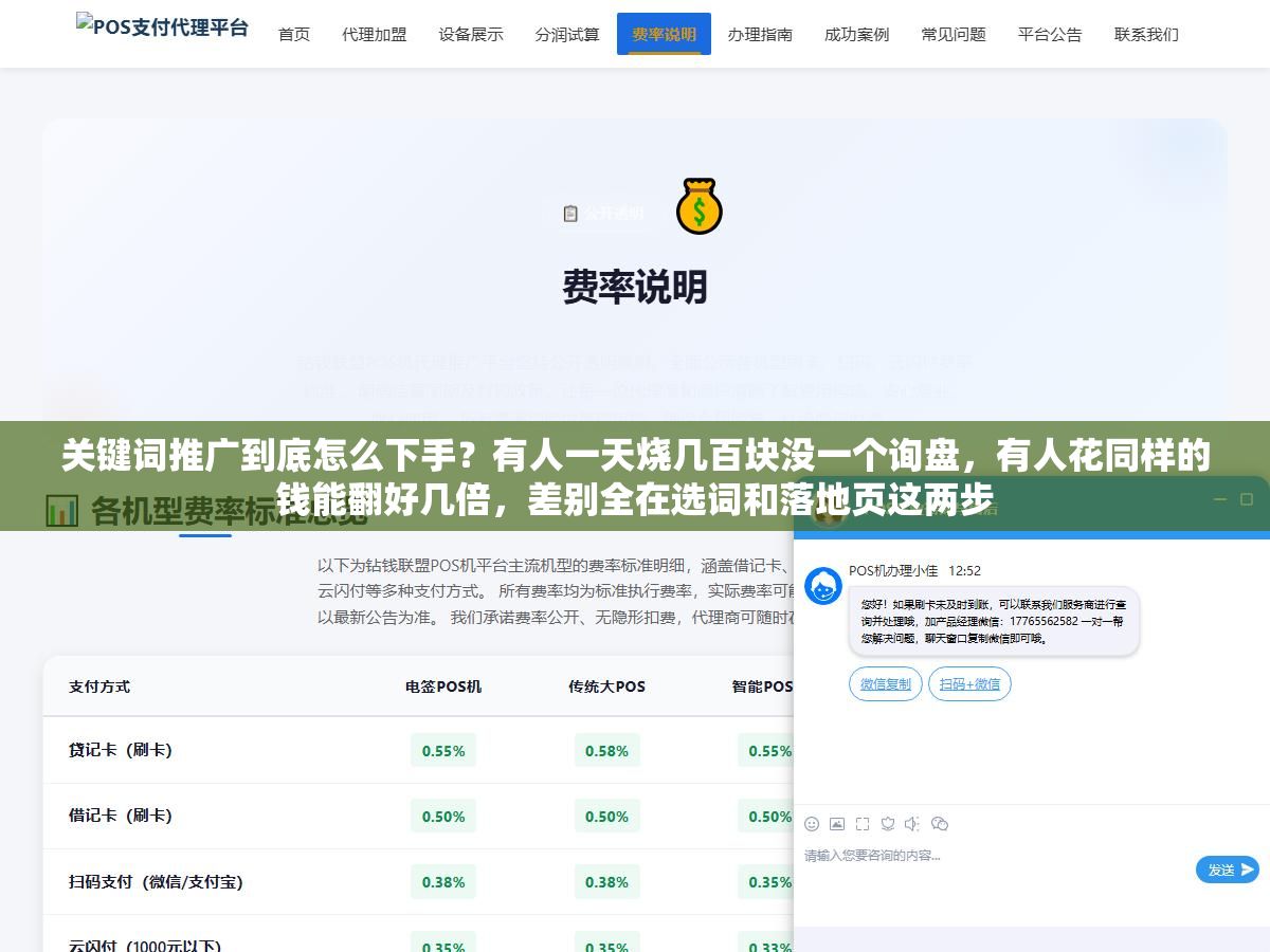 1 - 关键词推广到底怎么下手？有人一天烧几百块没一个询盘，有人花同样的钱能翻好几倍，差别全在选词和落地页这两步 - UC建站系统