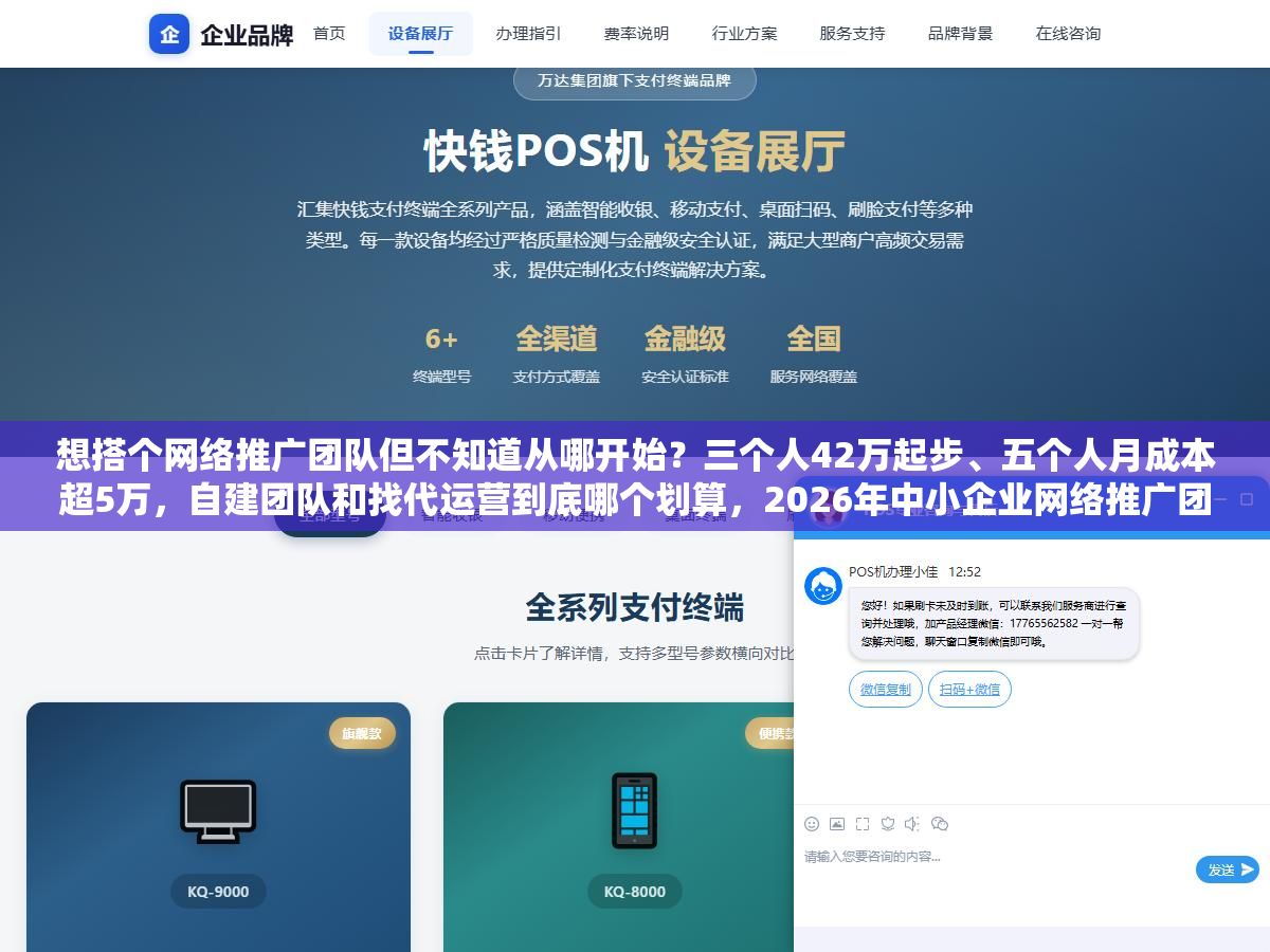想搭个网络推广团队但不知道从哪开始?三个人42万起步、五个人月成本超5万,自建团队和找代运营到底哪个划算,2026年中小企业网络推广团队从组织架构到KPI考核的完整配置清单 3 - 想搭个网络推广团队但不知道从哪开始?三个人42万起步、五个人月成本超5万,自建团队和找代运营到底哪个划算,2026年中小企业网络推广团队从组织架构到KPI考核的完整配置清单 - UC建站系统