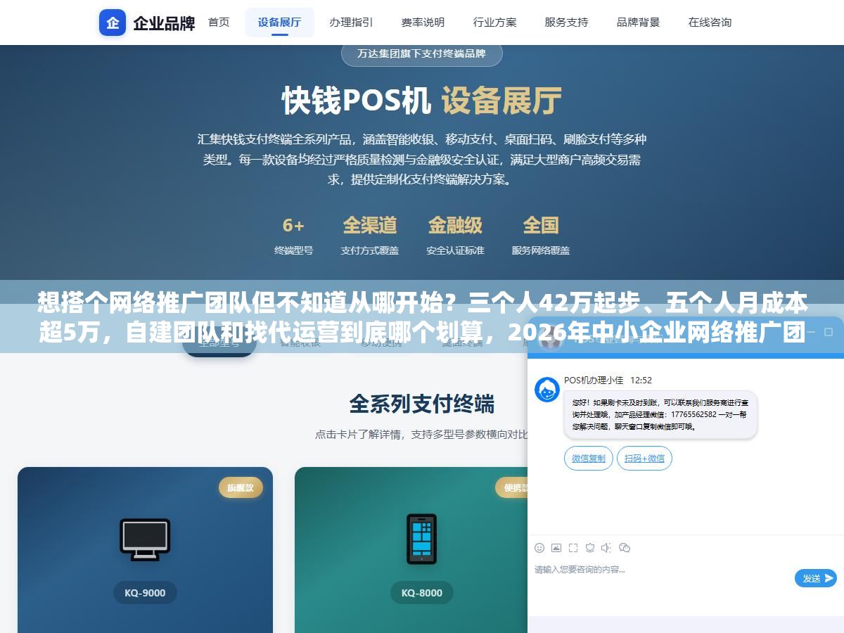 想搭个网络推广团队但不知道从哪开始?三个人42万起步、五个人月成本超5万,自建团队和找代运营到底哪个划算,2026年中小企业网络推广团队从组织架构到KPI考核的完整配置清单 2 - 想搭个网络推广团队但不知道从哪开始?三个人42万起步、五个人月成本超5万,自建团队和找代运营到底哪个划算,2026年中小企业网络推广团队从组织架构到KPI考核的完整配置清单 - UC建站系统