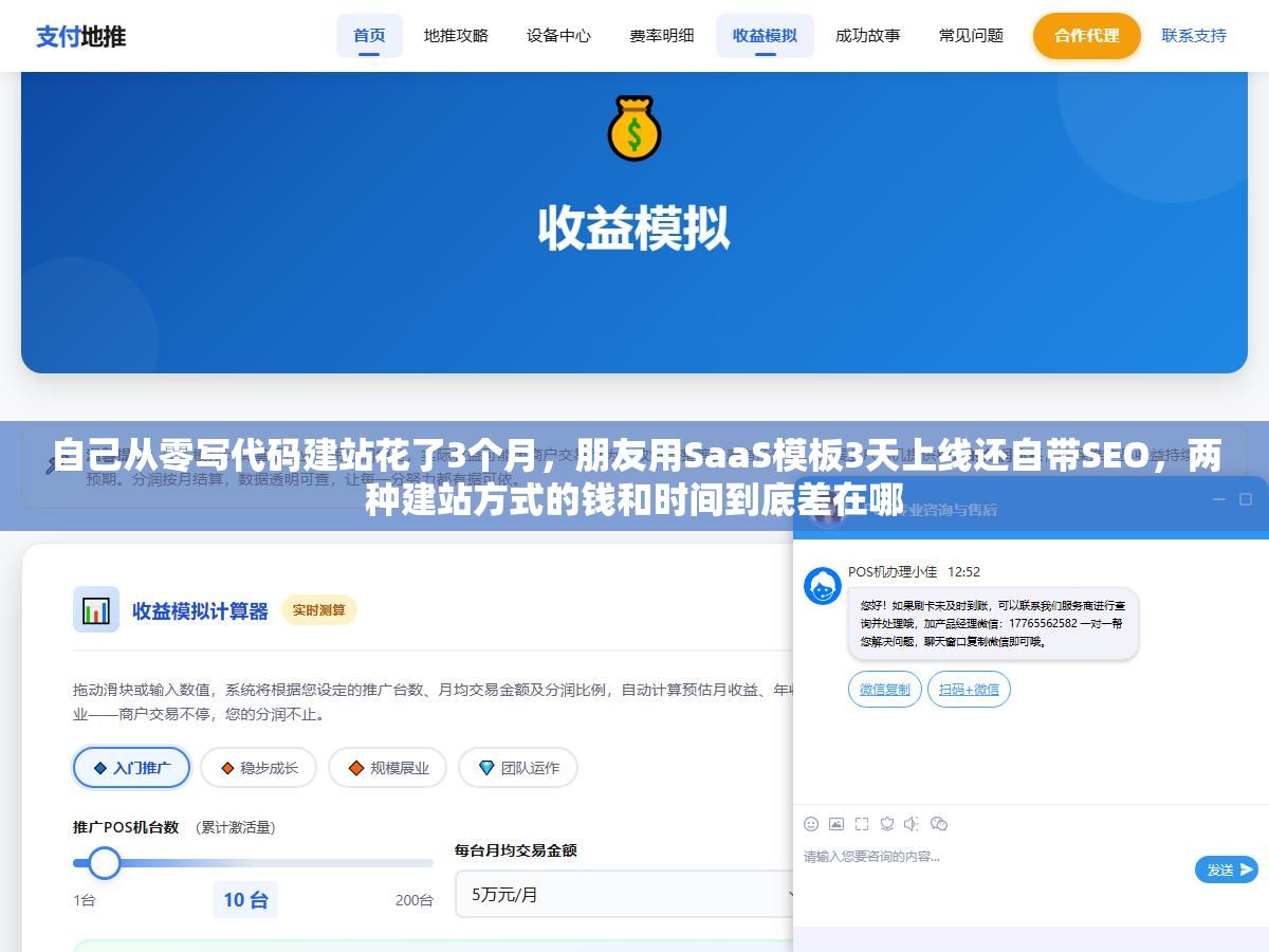 1 - 自己从零写代码建站花了3个月，朋友用SaaS模板3天上线还自带SEO，两种建站方式的钱和时间到底差在哪 - UC建站系统