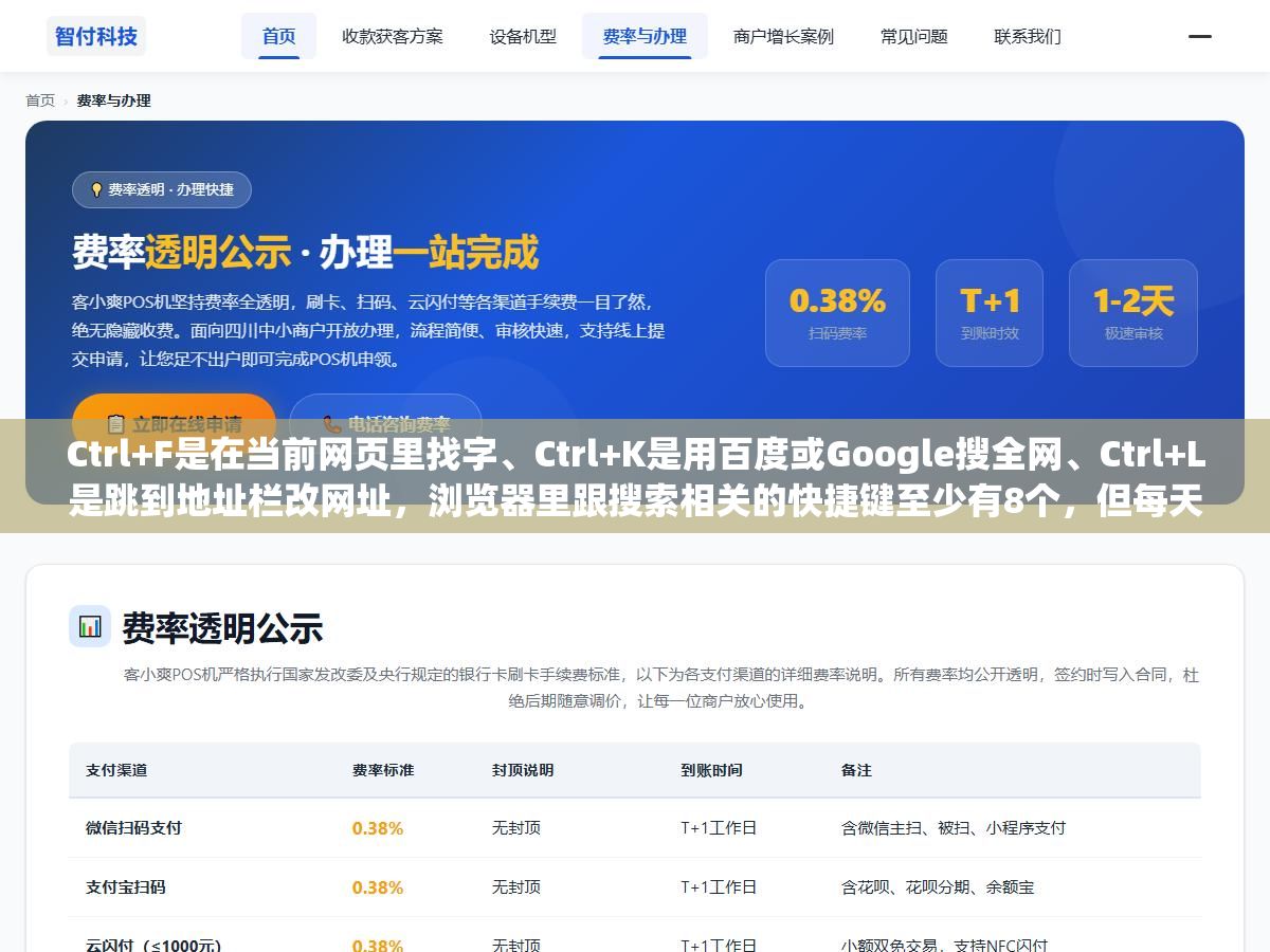 1 - Ctrl+F是在当前网页里找字、Ctrl+K是用百度或Google搜全网、Ctrl+L是跳到地址栏改网址，浏览器里跟搜索相关的快捷键至少有8个，但每天用电脑的人十个里有八个只会一个Ctrl+F，剩下的七个能把查资料的效率提一倍以上 - UC建站系统