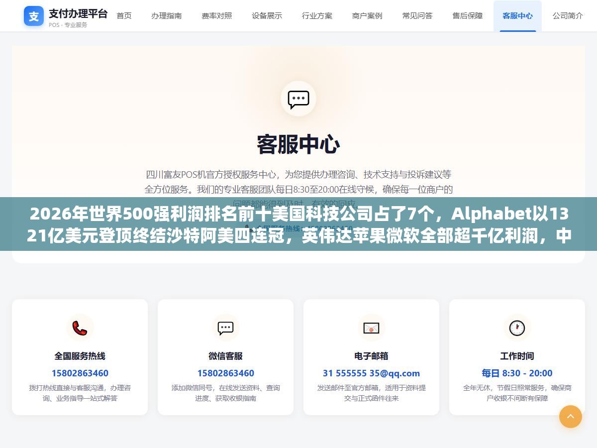 2026年世界500强利润排名前十美国科技公司占了7个,Alphabet以1321亿美元登顶终结沙特阿美四连冠,英伟达苹果微软全部超千亿利润,中国台积电544亿排第九是唯一进前十的中国公司 1 - 2026年世界500强利润排名前十美国科技公司占了7个,Alphabet以1321亿美元登顶终结沙特阿美四连冠,英伟达苹果微软全部超千亿利润,中国台积电544亿排第九是唯一进前十的中国公司 - UC建站系统