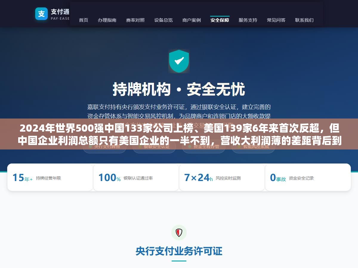 2024年世界500强中国133家公司上榜、美国139家6年来首次反超，但中国企业利润总额只有美国企业的一半不到，营收大利润薄的差距背后到底是行业结构问题还是效率问题