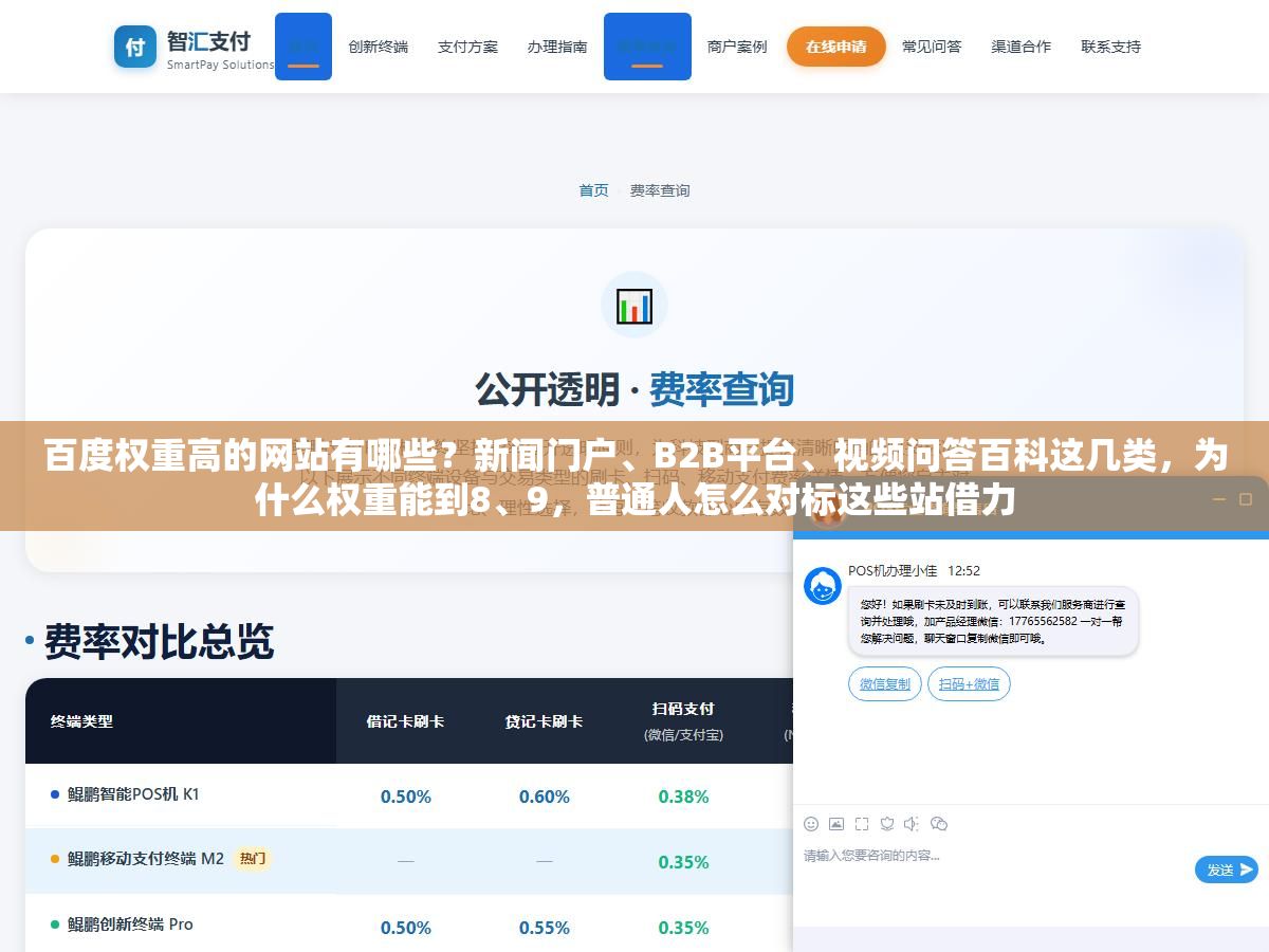 百度权重高的网站有哪些？新闻门户、B2B平台、视频问答百科这几类，为什么权重能到8、9，普通人怎么对标这些站借力