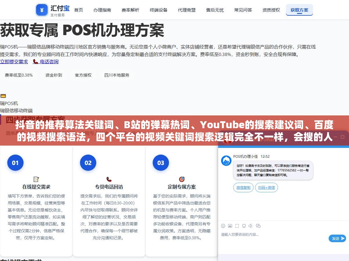 抖音的推荐算法关键词、B站的弹幕热词、YouTube的搜索建议词、百度的视频搜索语法，四个平台的视频关键词搜索逻辑完全不一样，会搜的人用5个词就能挖出200条精准素材