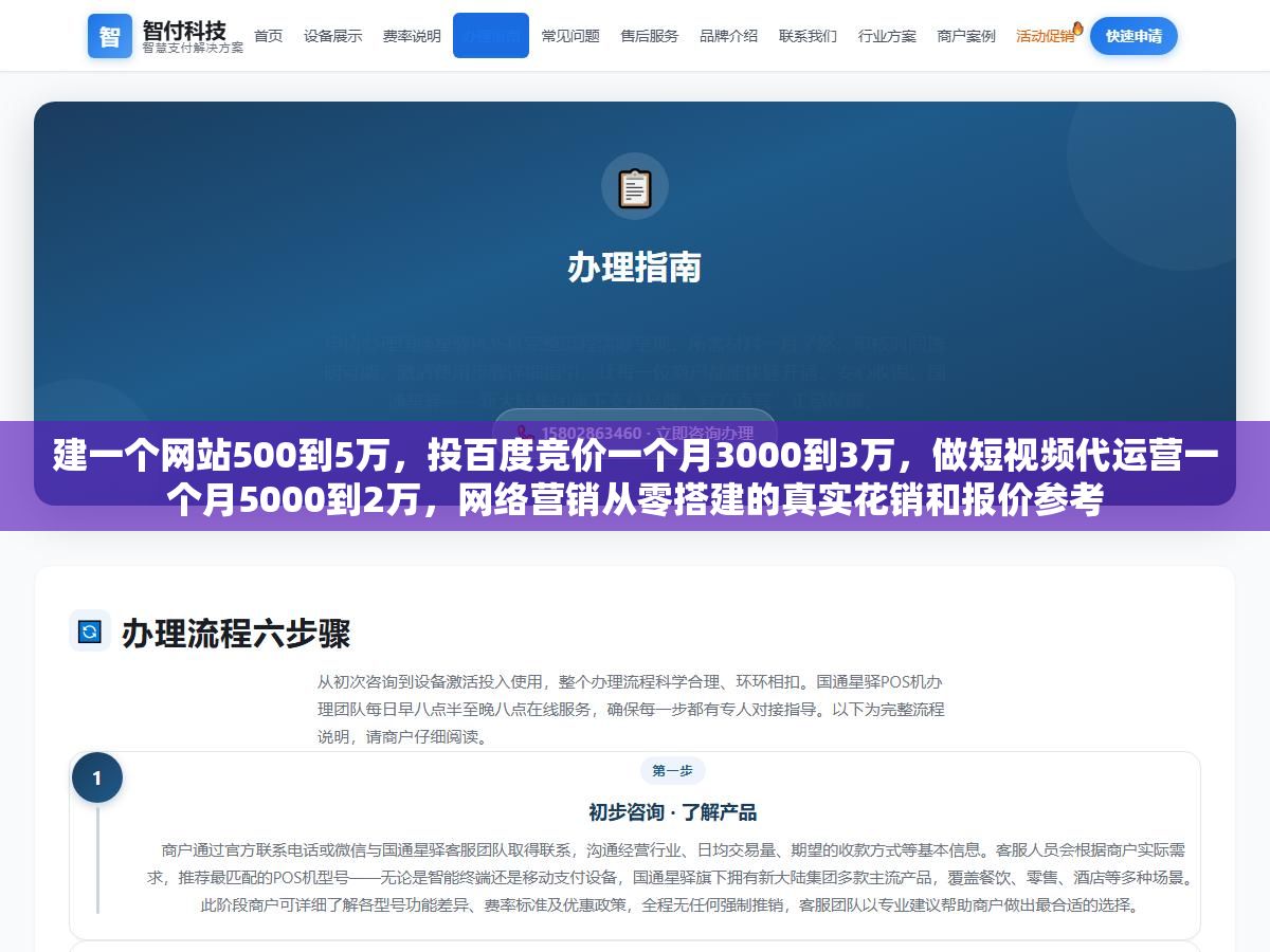 建一个网站500到5万,投百度竞价一个月3000到3万,做短视频代运营一个月5000到2万,网络营销从零搭建的真实花销和报价参考 2 - 建一个网站500到5万,投百度竞价一个月3000到3万,做短视频代运营一个月5000到2万,网络营销从零搭建的真实花销和报价参考 - UC建站系统