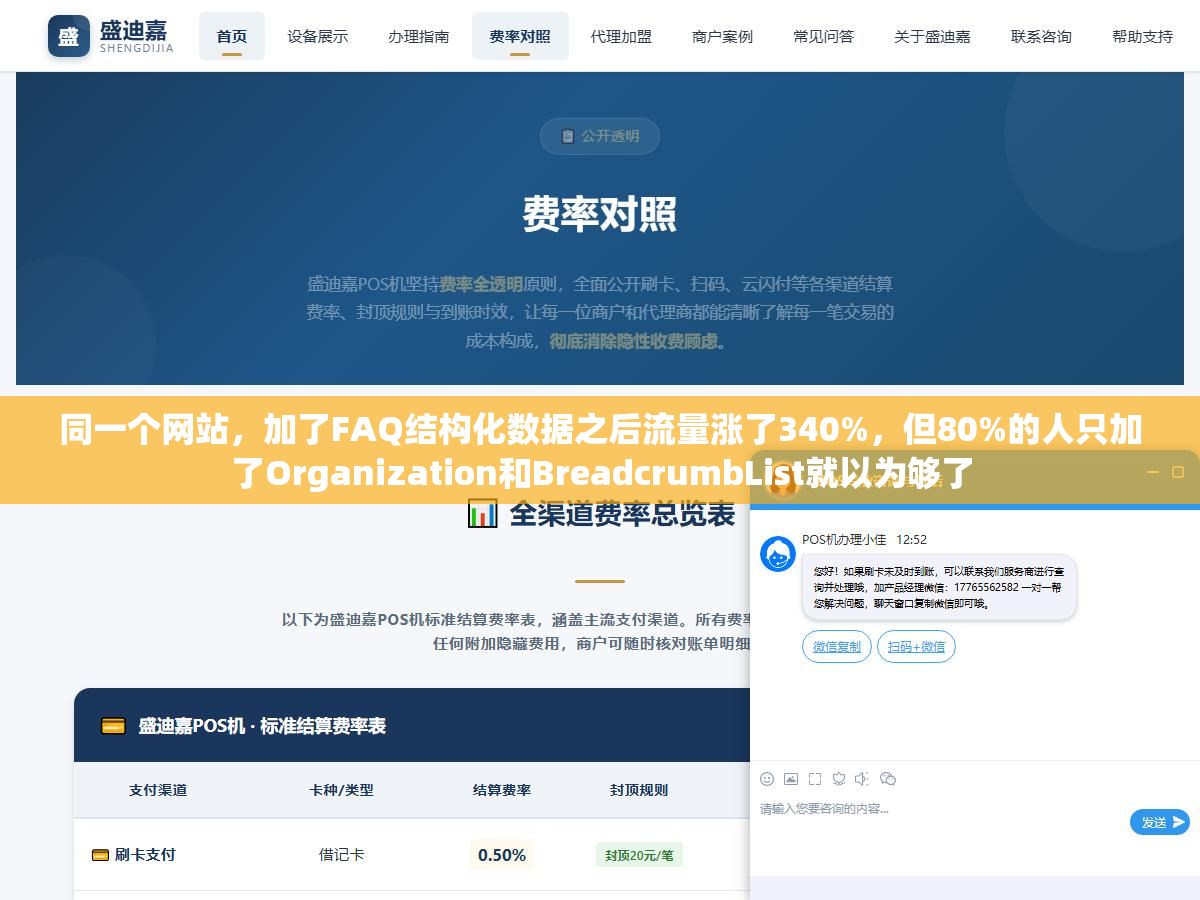 3 - 同一个网站，加了FAQ结构化数据之后流量涨了340%，但80%的人只加了Organization和BreadcrumbList就以为够了 - UC建站系统