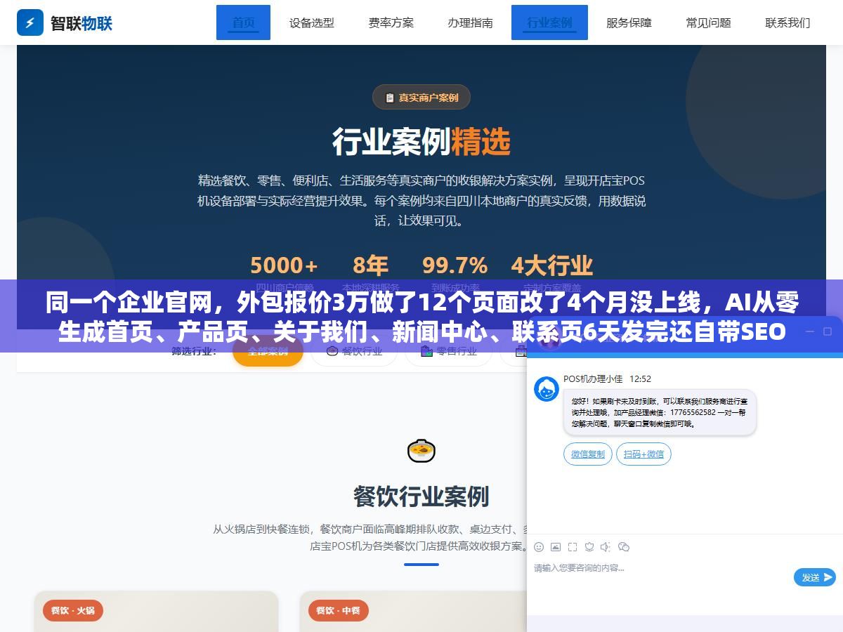 同一个企业官网,外包报价3万做了12个页面改了4个月没上线,AI从零生成首页、产品页、关于我们、新闻中心、联系页6天发完还自带SEO 2 - 同一个企业官网,外包报价3万做了12个页面改了4个月没上线,AI从零生成首页、产品页、关于我们、新闻中心、联系页6天发完还自带SEO - UC建站系统