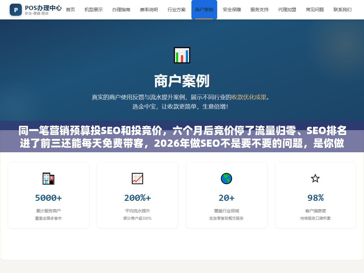 同一笔营销预算投SEO和投竞价,六个月后竞价停了流量归零、SEO排名进了前三还能每天免费带客,2026年做SEO不是要不要的问题,是你做不做GEO双引擎的问题 1 - 同一笔营销预算投SEO和投竞价,六个月后竞价停了流量归零、SEO排名进了前三还能每天免费带客,2026年做SEO不是要不要的问题,是你做不做GEO双引擎的问题 - UC建站系统