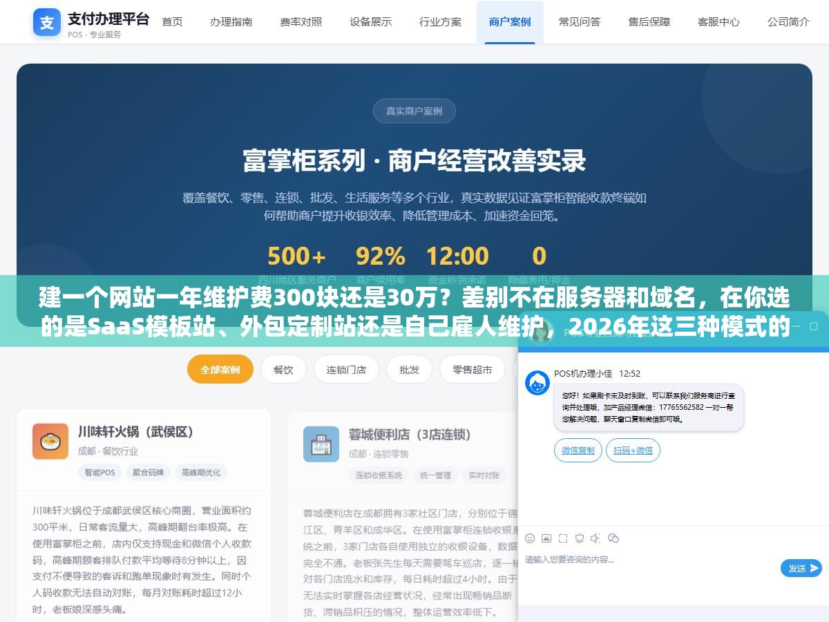 建一个网站一年维护费300块还是30万?差别不在服务器和域名,在你选的是SaaS模板站、外包定制站还是自己雇人维护,2026年这三种模式的真实成本差了100倍 2 - 建一个网站一年维护费300块还是30万?差别不在服务器和域名,在你选的是SaaS模板站、外包定制站还是自己雇人维护,2026年这三种模式的真实成本差了100倍 - UC建站系统