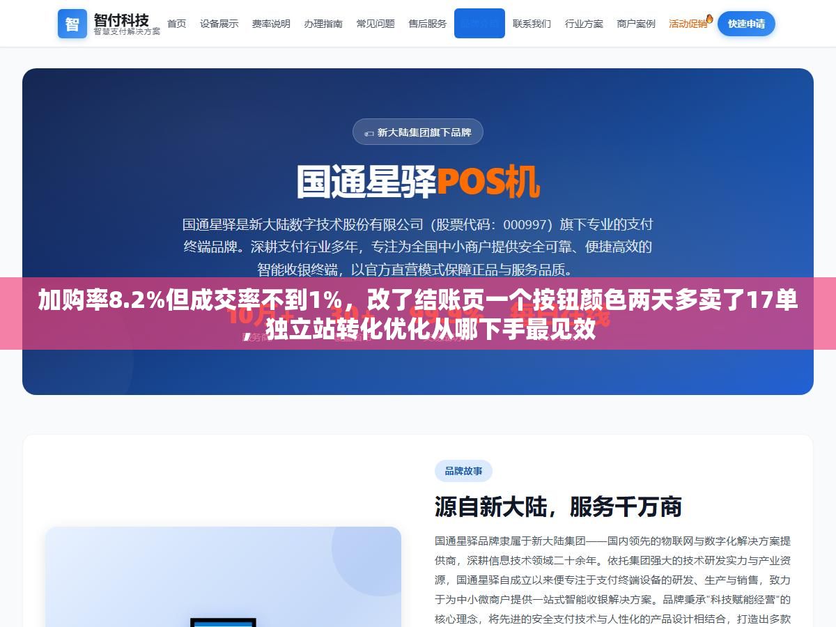 加购率8.2%但成交率不到1%,改了结账页一个按钮颜色两天多卖了17单,独立站转化优化从哪下手最见效 3 - 加购率8.2%但成交率不到1%,改了结账页一个按钮颜色两天多卖了17单,独立站转化优化从哪下手最见效 - UC建站系统