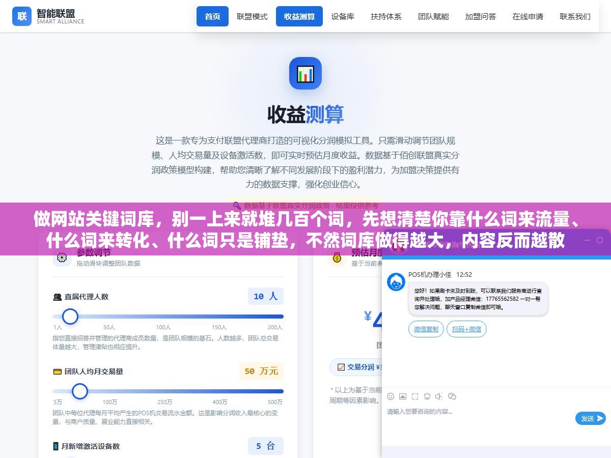 做网站关键词库,别一上来就堆几百个词,先想清楚你靠什么词来流量、什么词来转化、什么词只是铺垫,不然词库做得越大,内容反而越散 1 - 做网站关键词库,别一上来就堆几百个词,先想清楚你靠什么词来流量、什么词来转化、什么词只是铺垫,不然词库做得越大,内容反而越散 - UC建站系统