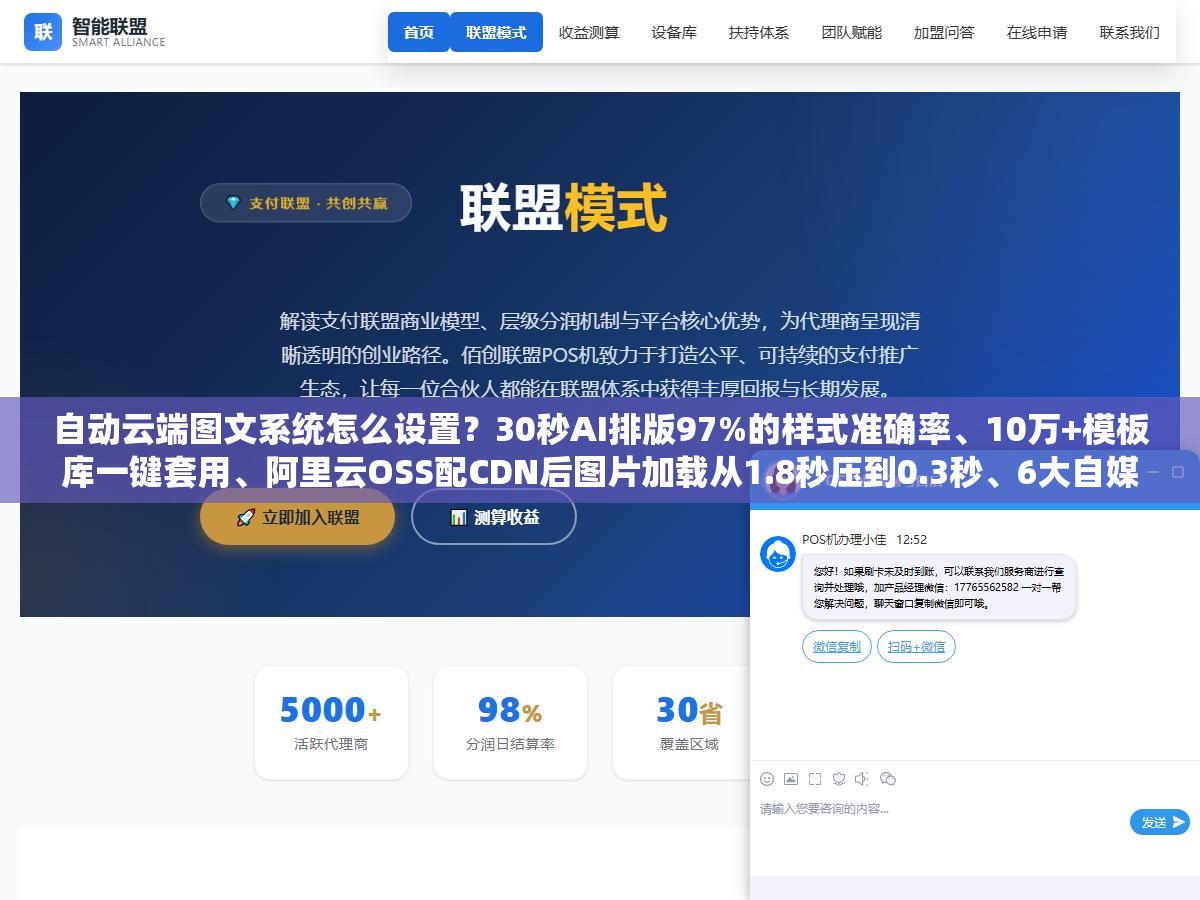 自动云端图文系统怎么设置?30秒AI排版97%的样式准确率、10万+模板库一键套用、阿里云OSS配CDN后图片加载从1.8秒压到0.3秒、6大自媒体平台绑定后一天发20篇不用人工逐条粘贴,从图床到排版到分发一套配置跑通的关键在这5个环节的顺序不能乱 1 - 自动云端图文系统怎么设置?30秒AI排版97%的样式准确率、10万+模板库一键套用、阿里云OSS配CDN后图片加载从1.8秒压到0.3秒、6大自媒体平台绑定后一天发20篇不用人工逐条粘贴,从图床到排版到分发一套配置跑通的关键在这5个环节的顺序不能乱 - UC建站系统