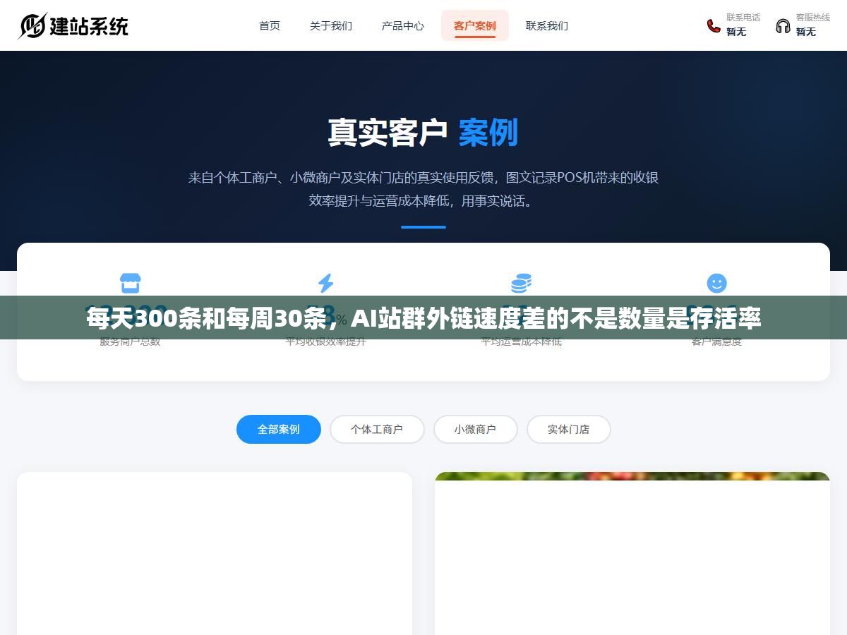 每天300条和每周30条,AI站群外链速度差的不是数量是存活率 1 - 每天300条和每周30条,AI站群外链速度差的不是数量是存活率 - UC建站系统