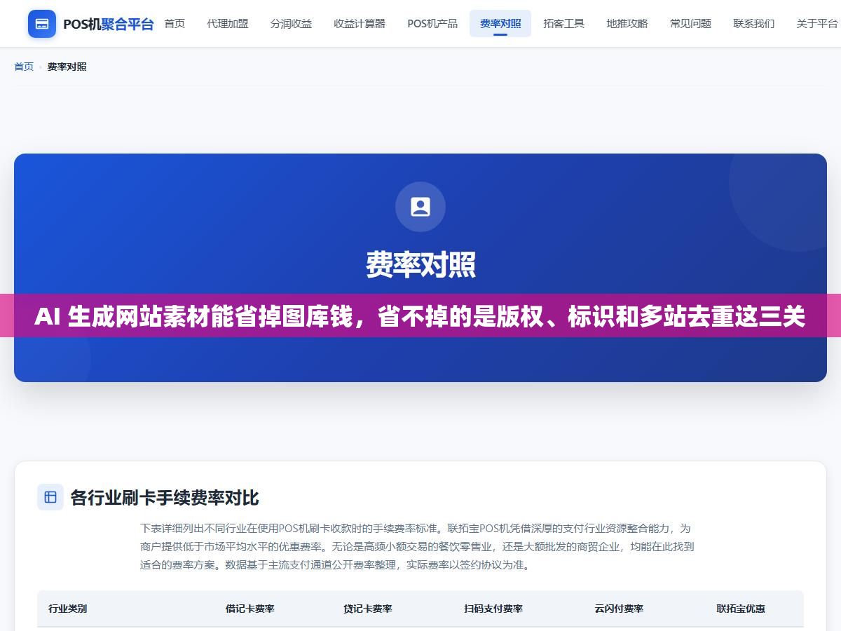 AI 生成网站素材能省掉图库钱,省不掉的是版权、标识和多站去重这三关 3 - AI 生成网站素材能省掉图库钱,省不掉的是版权、标识和多站去重这三关 - UC建站系统