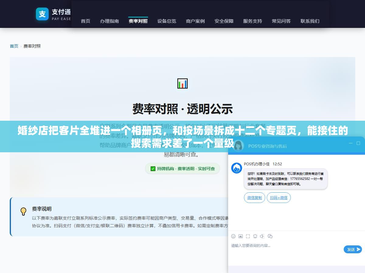 婚纱店把客片全堆进一个相册页,和按场景拆成十二个专题页,能接住的搜索需求差了一个量级 1 - 婚纱店把客片全堆进一个相册页,和按场景拆成十二个专题页,能接住的搜索需求差了一个量级 - UC建站系统