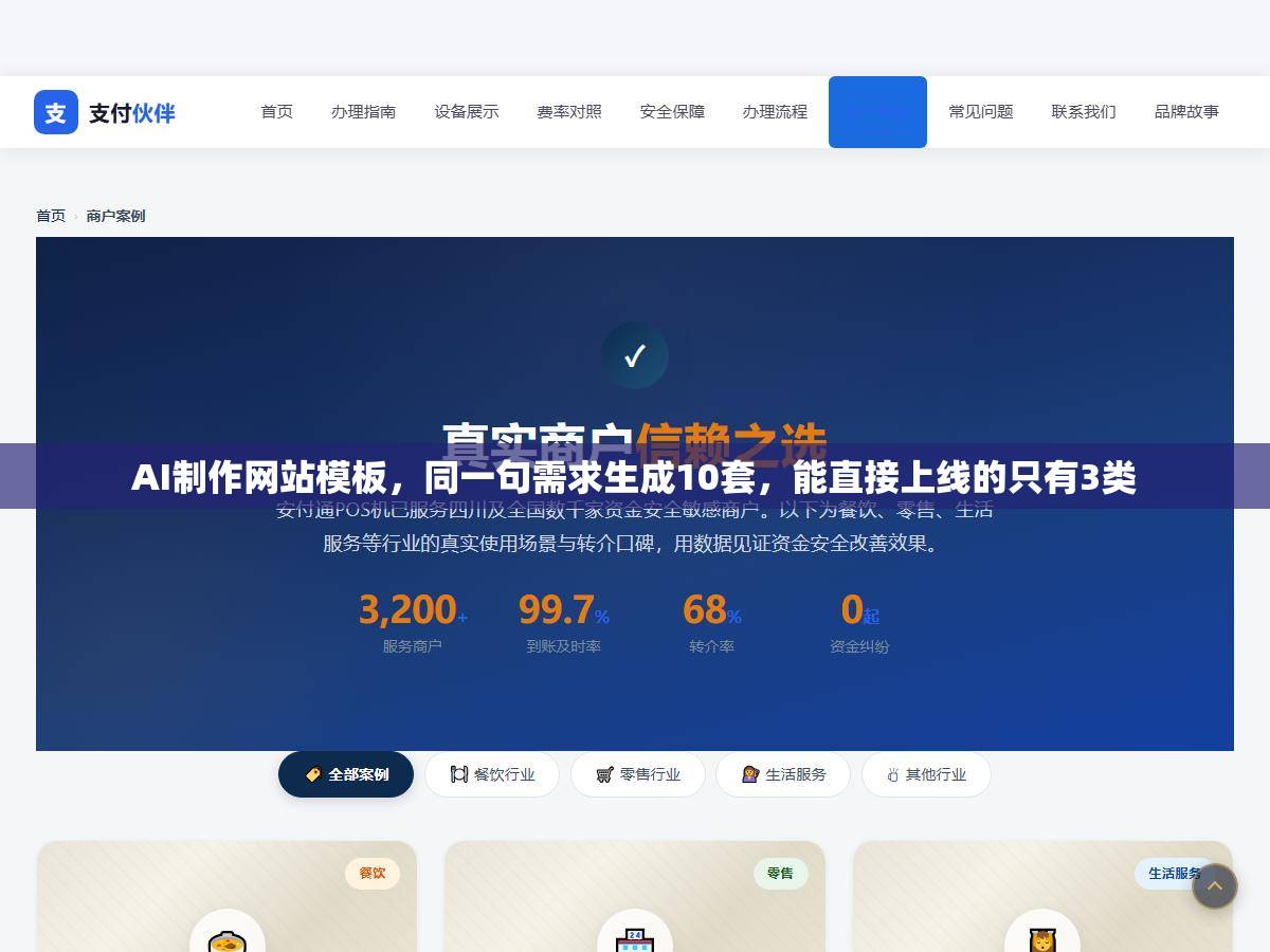 AI制作网站模板,同一句需求生成10套,能直接上线的只有3类 1 - AI制作网站模板,同一句需求生成10套,能直接上线的只有3类 - UC建站系统