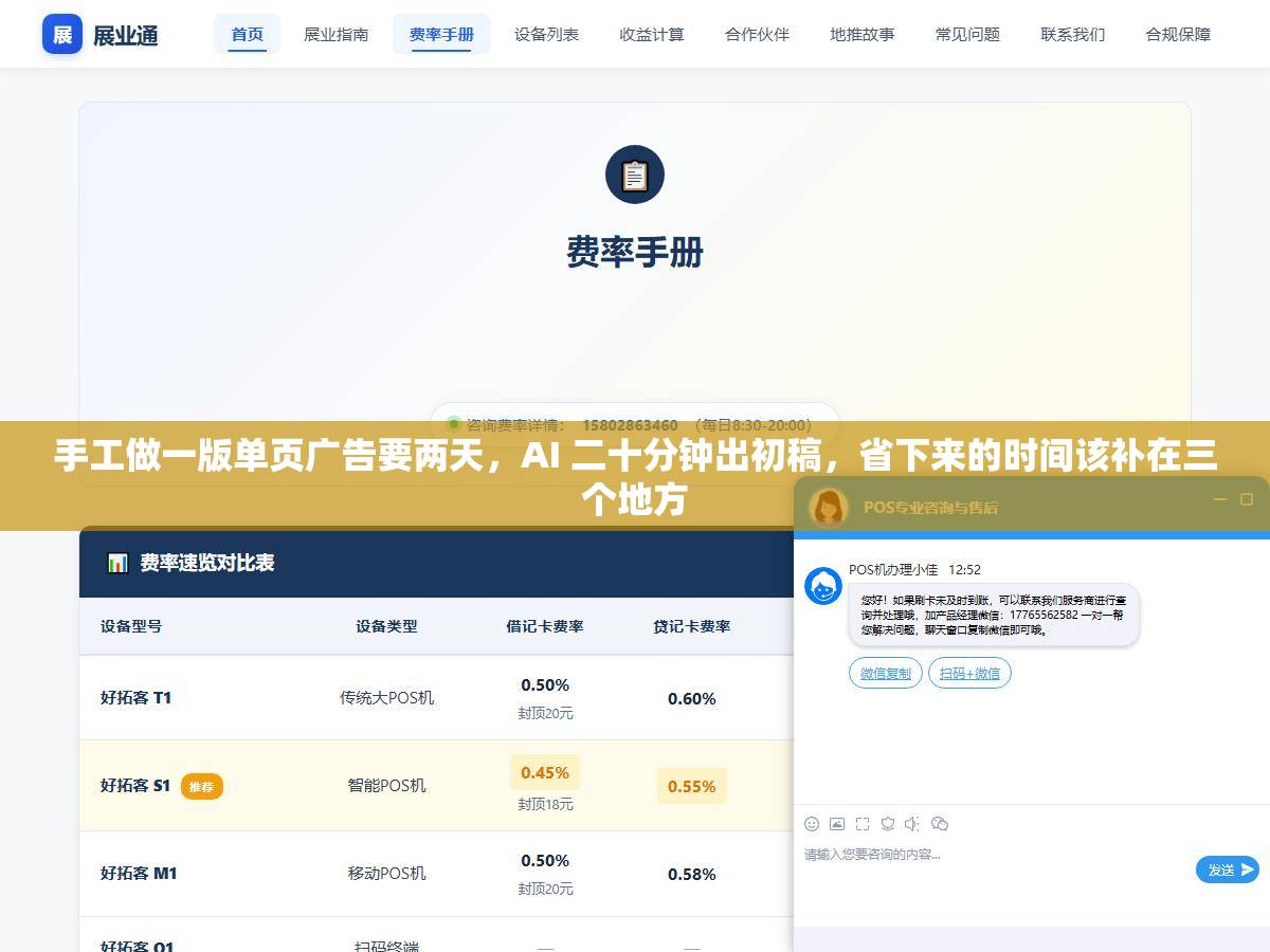 1 - 手工做一版单页广告要两天，AI 二十分钟出初稿，省下来的时间该补在三个地方 - UC建站系统